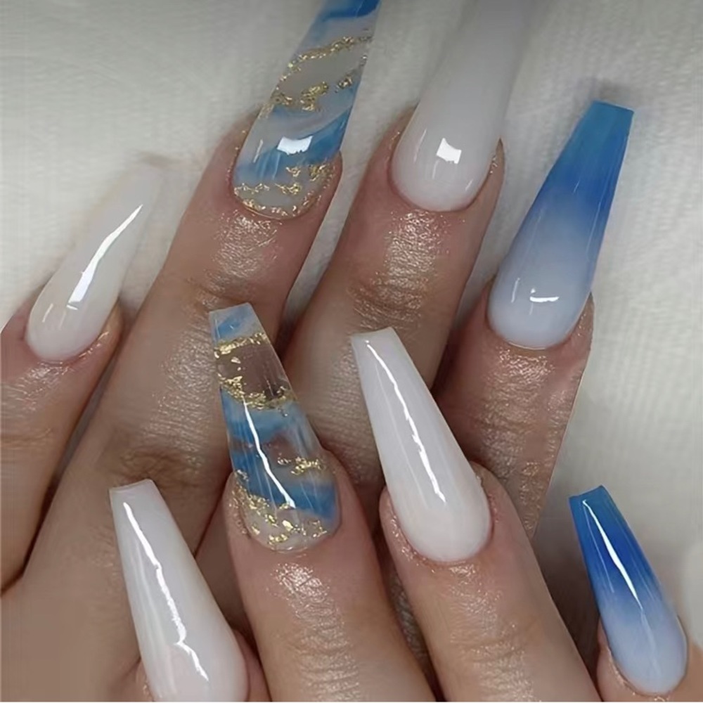 Blue Cloud Style 24 Piece Press On‎ Nails